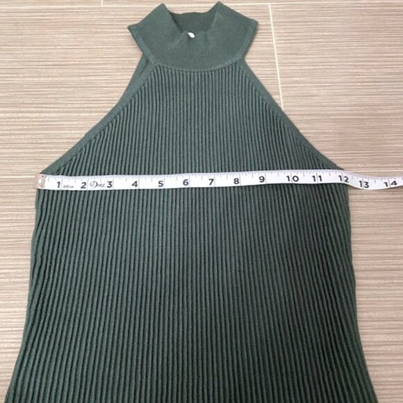 NWT GUESS Ribbed Shayna Ottoman Halter Mock Neck Sleeveless Tank Sweater Small - Picture 14 of 15
